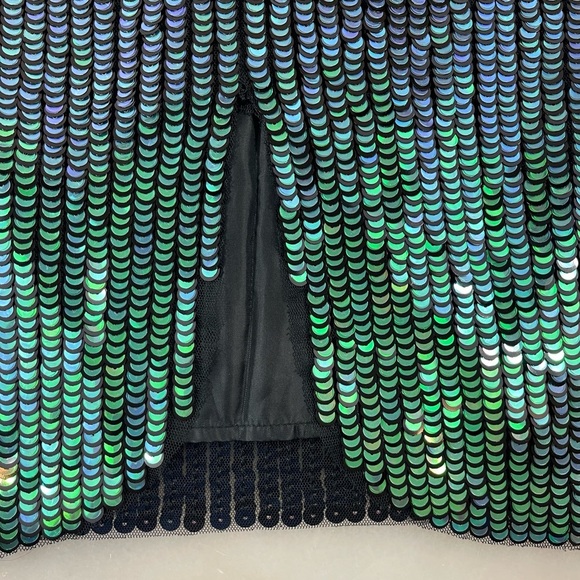 H&M Mermaid Skirt Women 4 Green Whimsigoth Glam Goth Sequin Pencil Rare Scales - Picture 6 of 9